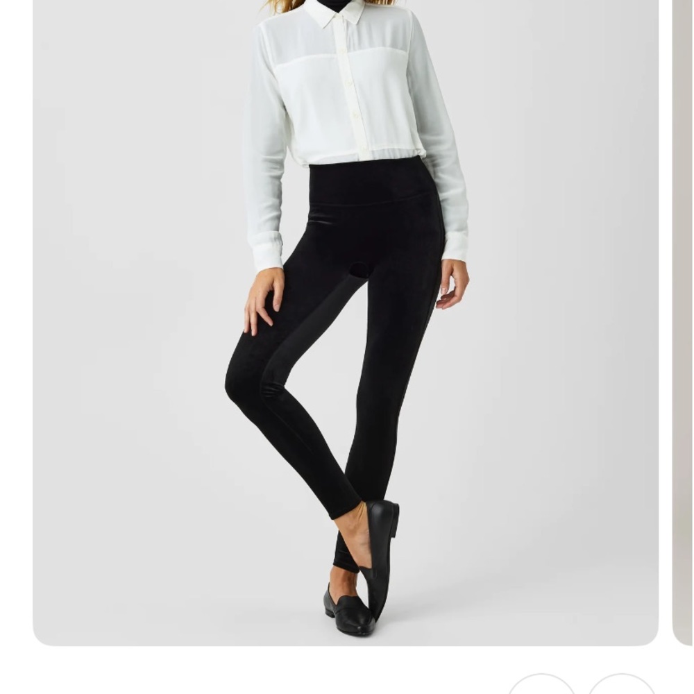 Spanx black velvet leggings
